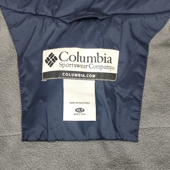 Columbia Men's Blue and Gray Outdoor Winter Jacket Coat XLT Hiking Ski - Picture 2 of 10